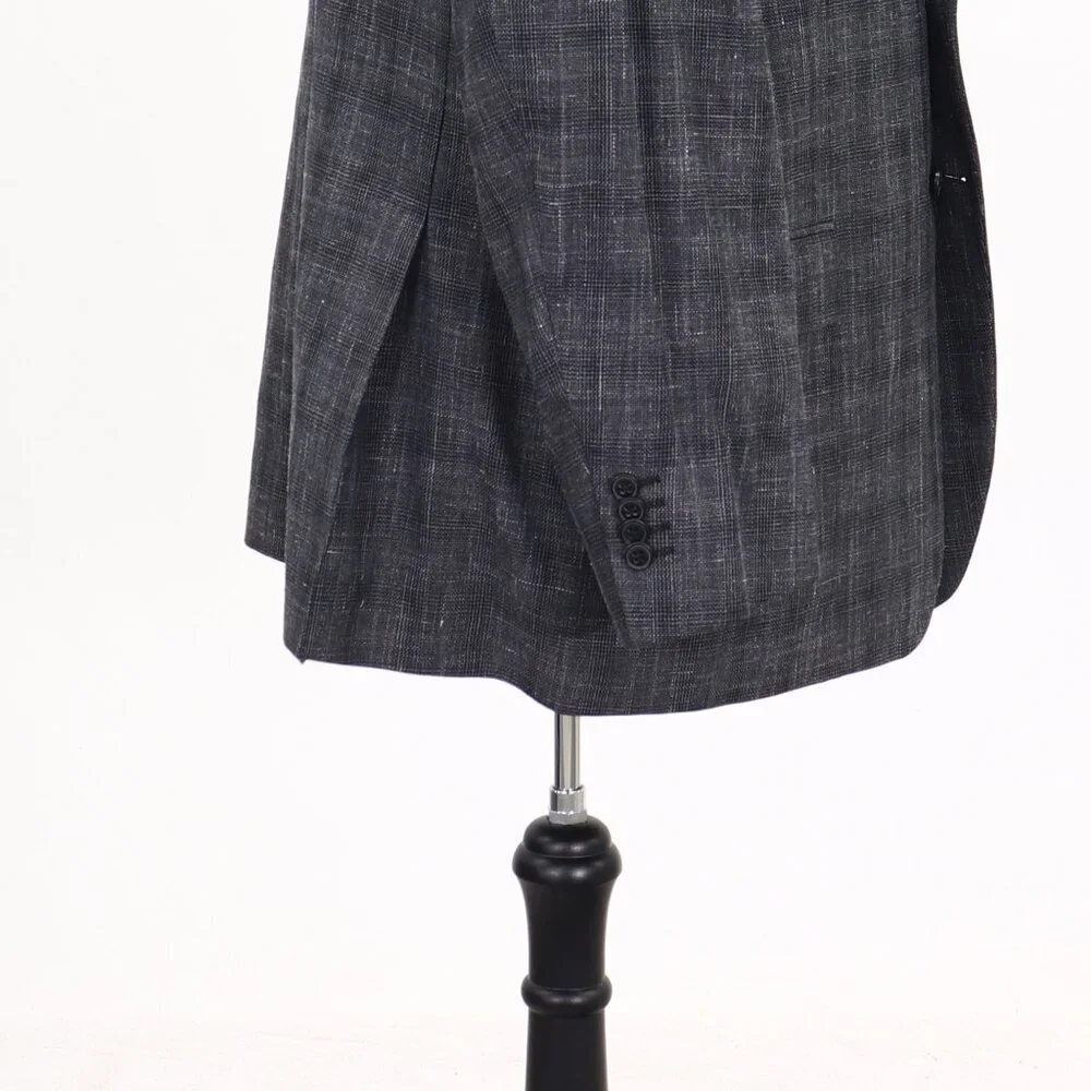 Joseph Abboud 46R Gray Check 2-Button Sport Coat Blazer Jacket G788